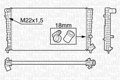 MAGNETI MARELLI 350213118300 -  Радиатор, охлаждение двигателя